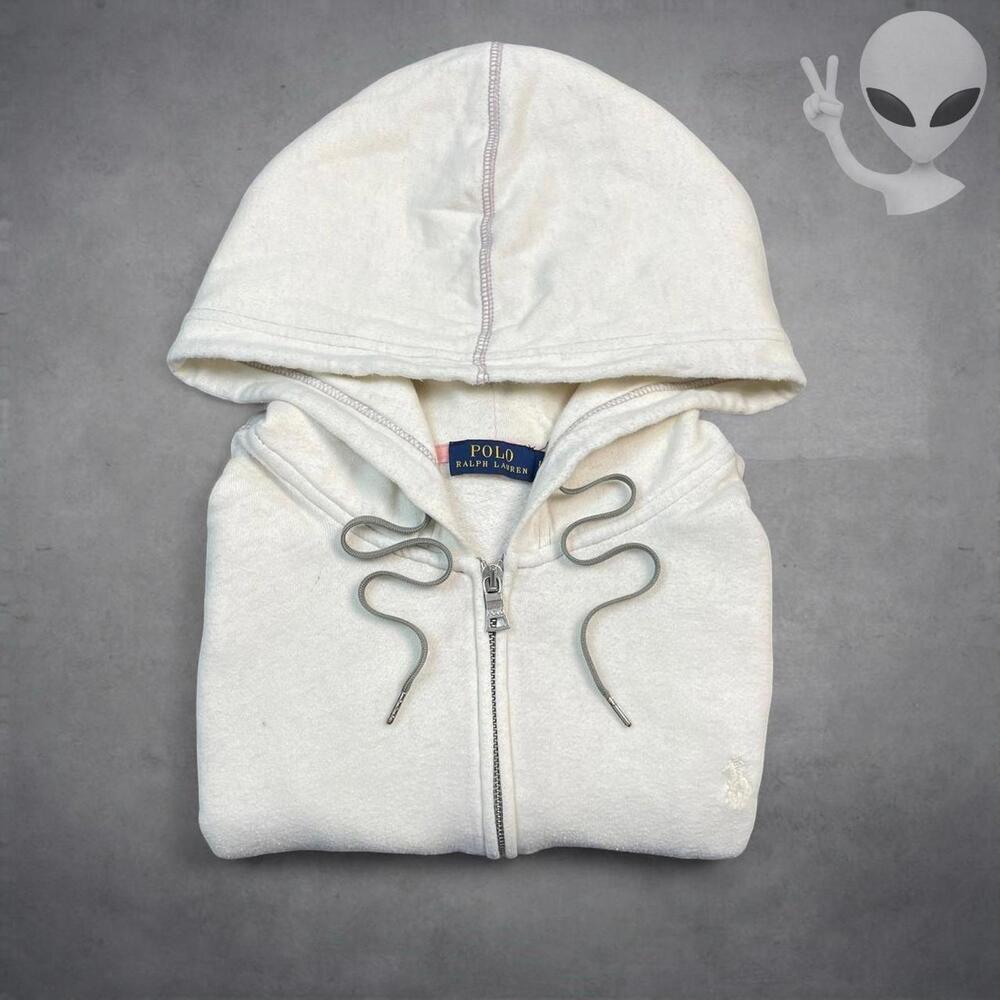 Polo Ralph Lauren Women's Small Off White Zip Hoodie jacket